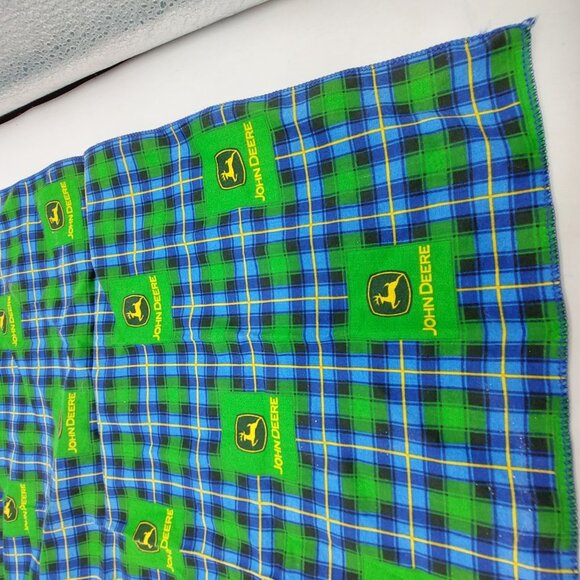 John Deere Plaid Bandana Neck Scarf Handkerchief - Picture 4 of 4